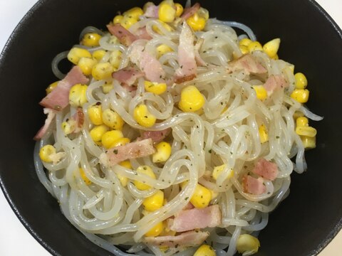 コーンたっぷり！糸こんにゃくのパスタ風